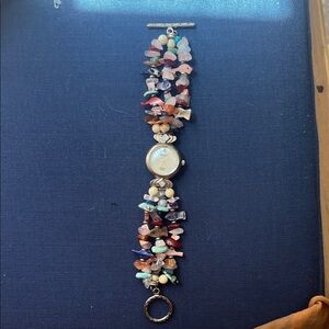 Multicolor bird fish Gemstone Women's Bracelet Watch